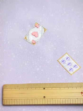 Washable Kimono – Pale Wisteria Embroidered Komon with Playing Card Motif | Shine Up Deodorizing Fabric