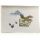 Japanese painting on silk fabric, Japanese symbol of good fortune（1st Mt.Fuji 2st fouk 3rd waterplant / Ichifuji,Nitaka,Sannnasubi）, ground color brown