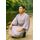 Washable Kimono Men's Kimono Manji（thin stripe） light Blue perple 44cm Width No.9