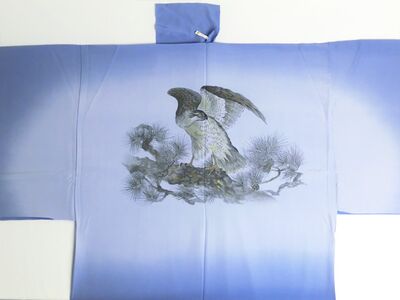 Silk underwear of Men's kimono "Tenryu"bland hawk ⑨ blue