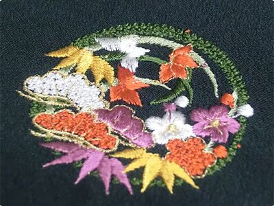 華紋 一つ紋（縫い紋・刺繍紋）加工 色・大きさ調整可