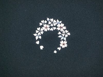 華紋 三つ紋（縫い紋・刺繍紋）加工 6番柄