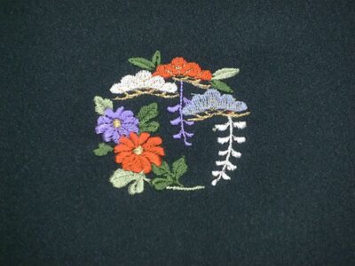 華紋 一つ紋（縫い紋・刺繍紋）加工 8番柄