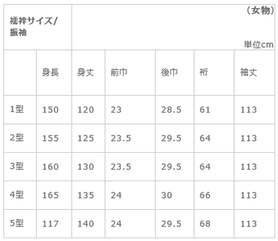 サイズ表