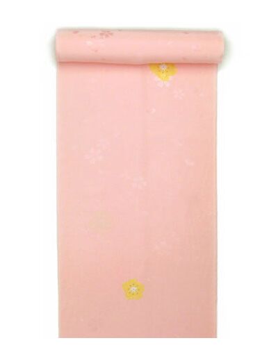 Pure silk jyuban(kimono underwear) skirt squeezed in cherry blossom blizzard light orange pink / aperture