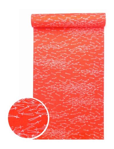 洗える紅(赤)襦袢 松葉紋