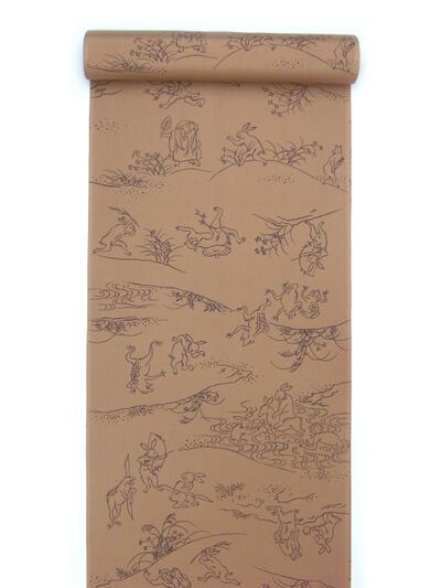 Men's kimono underwear [Cyojyu-giga pattern] brown