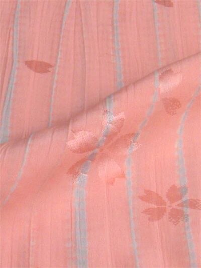 Pure silk jyuban(kimono-underwear) Yanagi shibori Cherry blossom blizzard pattern Pink/Gray