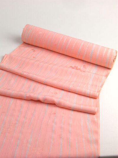 Pure silk jyuban(kimono-underwear) Yanagi shibori Cherry blossom blizzard pattern Pink/Gray