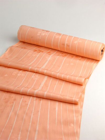 Pure silk jyuban(kimono underwear) skirt willow shibori cherry blossom blizzard pattern salmon / beige