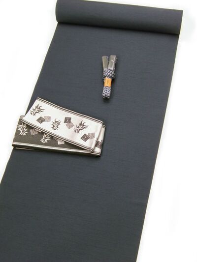 washable stumugi (pongee) kimono fablic for roll or tailoring navy blue (color No.2)