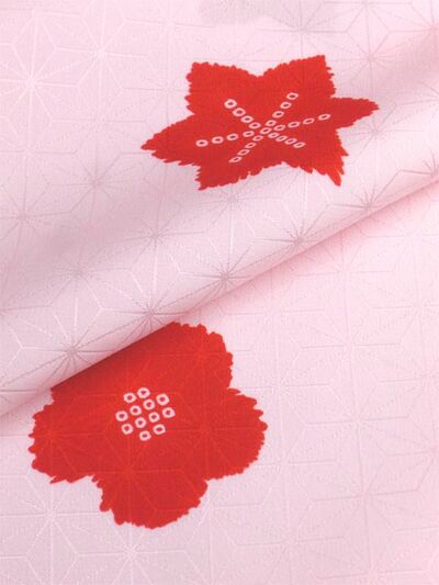洗える長襦袢 舞妓さんのお好み襦袢 ピンク 麻の葉地紋