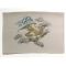 Japanese painting on silk fabric, Hawk and Mt.Fuji, ground color brown