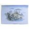 Japanese painting on silk fabric, Japanese-style landscape,mountain and mountain stream, ground color blue