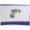 Japanese painting, Ensoh(round wind) and Fan design, white ground with blue blurring