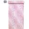 洗える着物 小紋 夏物駒絽 白とピンク道長どりWashable kimono Komon airy summer ro michinaga bokashi pattern on pink and white background