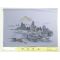 Washable haori's underfablic No.8 house at lake desain gray color