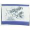 Japanese painting,Men's haori lining that can use as interia , blue, hand-dyed, Dragon design from zodiac