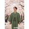 Washable Men's Kimono Habutae （no unevenness fablic）(Teijin SilPearl) No.4 Green