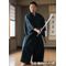Washable Men's Kimono Habutae （no unevenness fablic）(Teijin SilPearl) No.6 Black