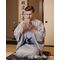 Washable Kimono Mansuji （thin stripe） Blue 44cm Width No.10