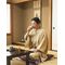 Washable Kimono Men's Kimono Mansuji（fine stripes） brown 42cm Width No.4