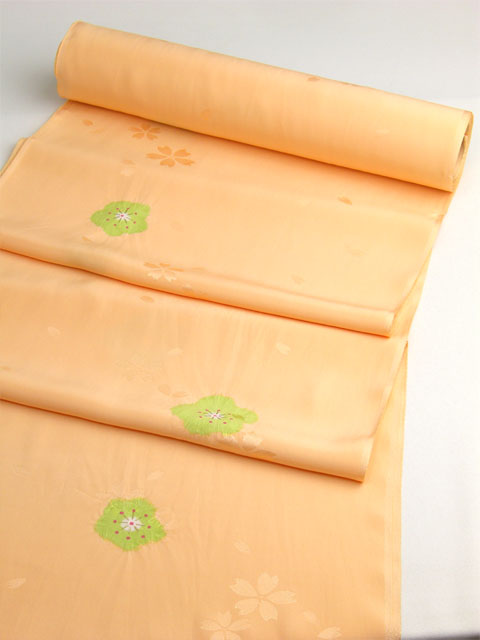 正絹長襦袢 桜吹雪に絞り オレンジ/本絞り