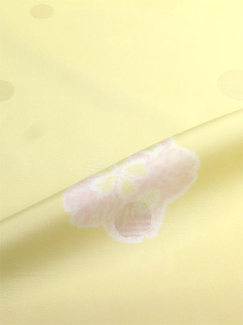 洗える長襦袢 反物 絞り柄 クリーム 水玉紋意匠