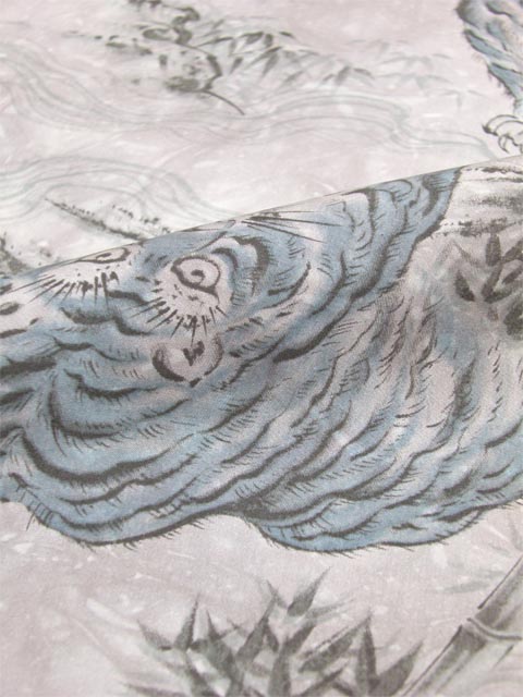 正絹 男物肩裏 虎柄 たたき茶色