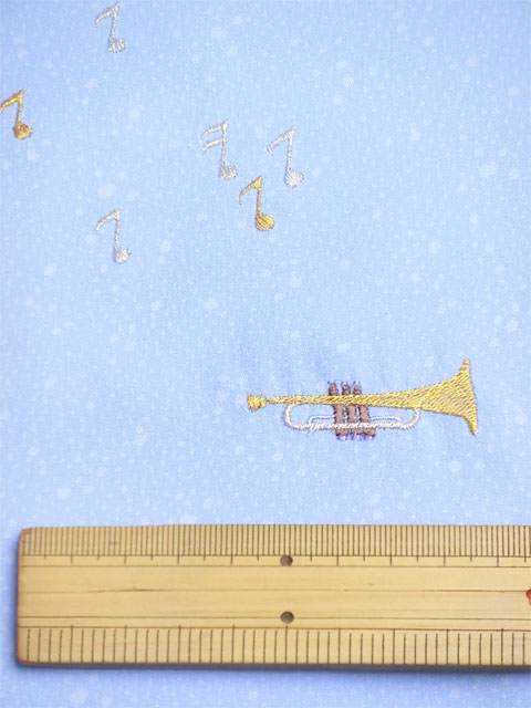 洗える着物 刺繍小紋 トランプゲーム 空色