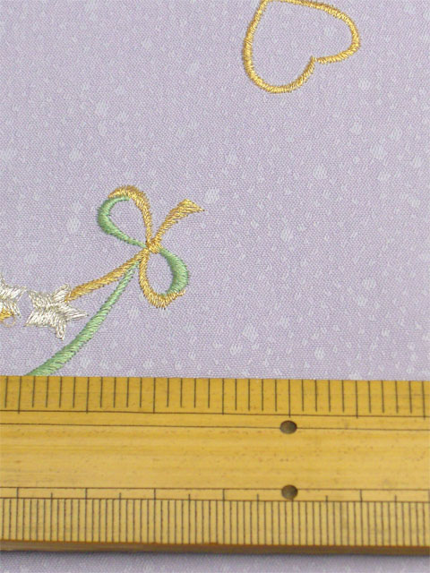 洗える着物 刺繍小紋 スイーツ柄 薄藤紫色