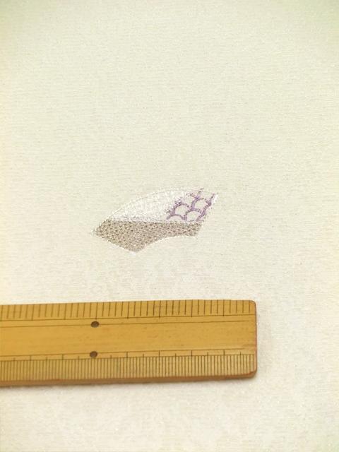 刺繍小紋用日本刺繍 扇と菱 白地 2 opsisyu-ougihisi-wh-10-2