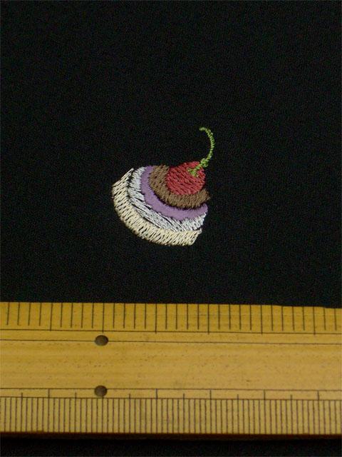 刺繡小紋用　スイーツ柄 拡大写真1shineup-sisyu-kuro-sweets-kakudai1.jpg